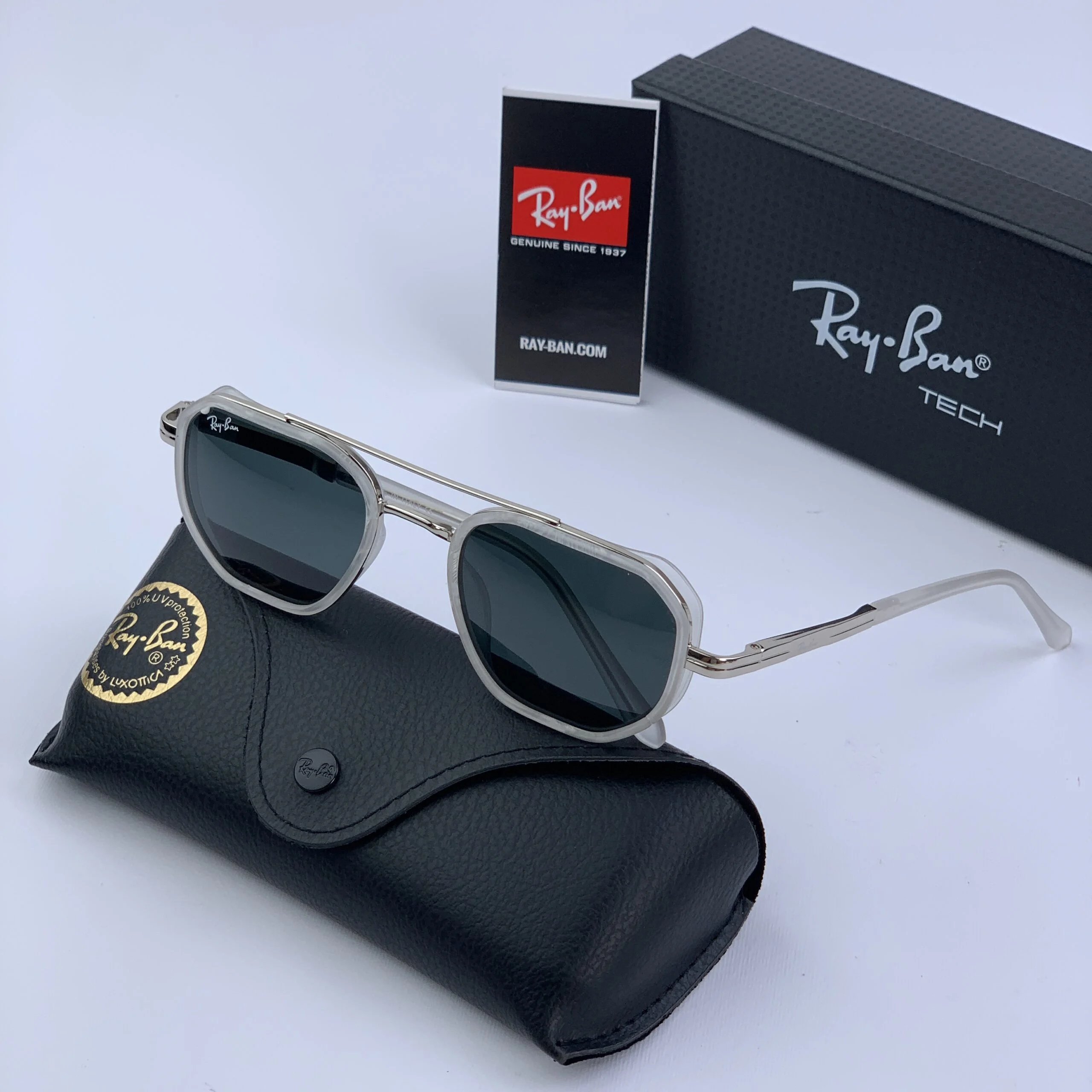 عینک آفتابی شیشه سنگ لولا فنری برند ریبن کد 021