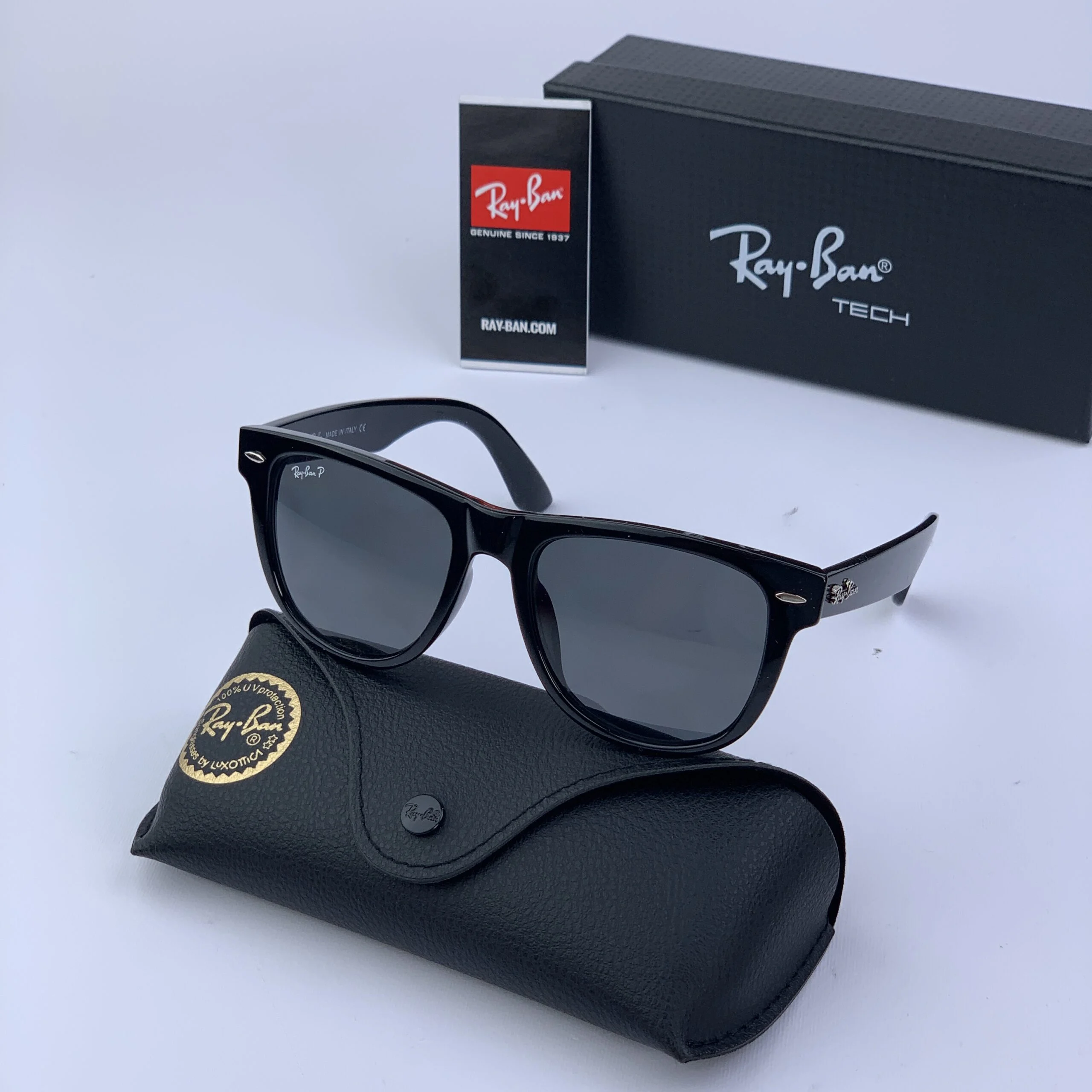 عینک آفتابی ریبن ویفر پلاریزه پلیکربنات بزرگ کد 40