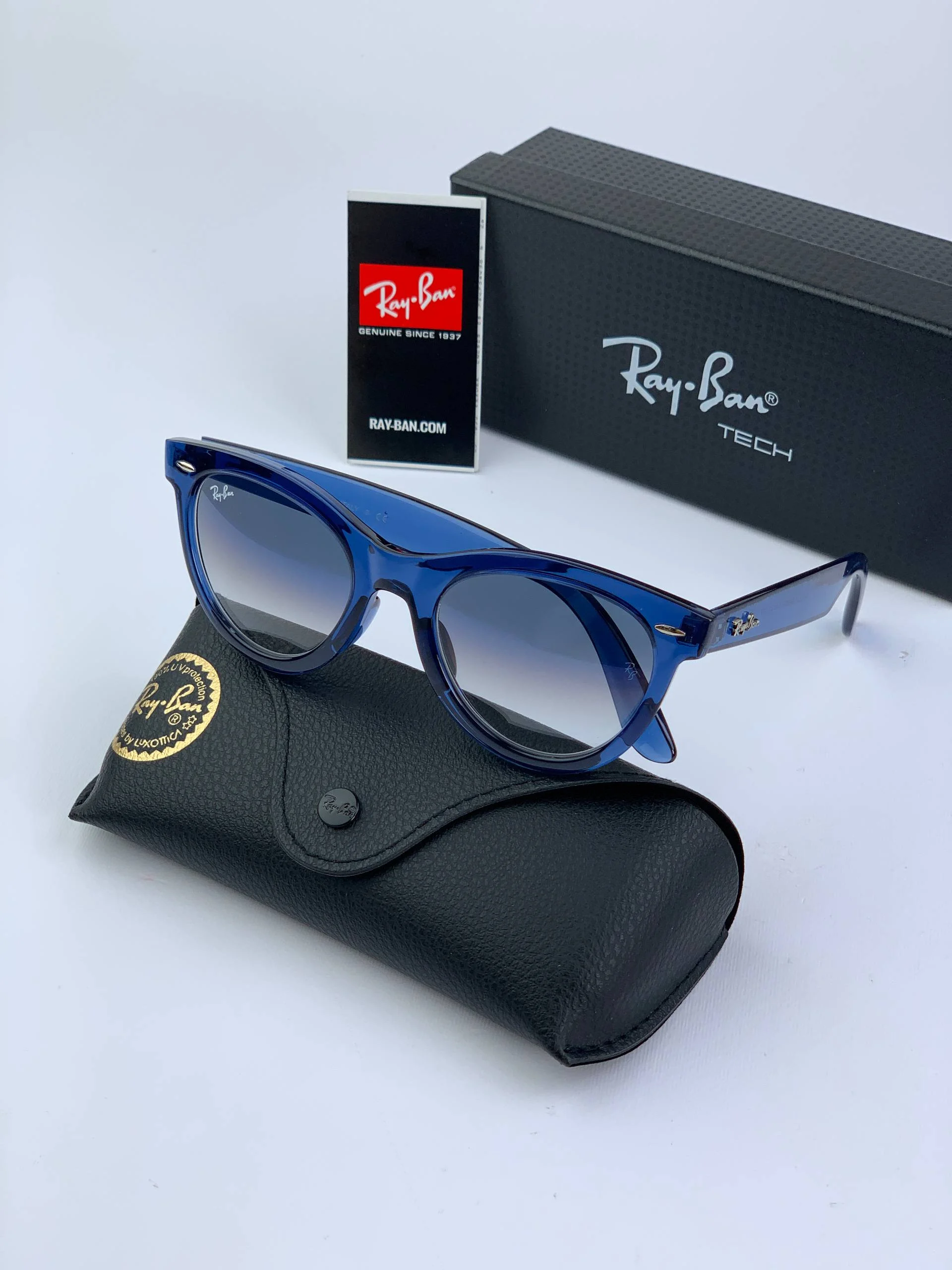 عینک آفتابی شیشه سنگ نیم گرد برند ریبن کد 41